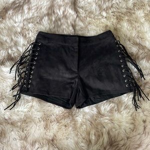 Faux Suede Fringe Shorts Size Small